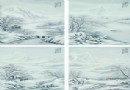 汪文浩 粉彩“渔樵耕读”雪景瓷板（四件）RMB 30,000-40,000