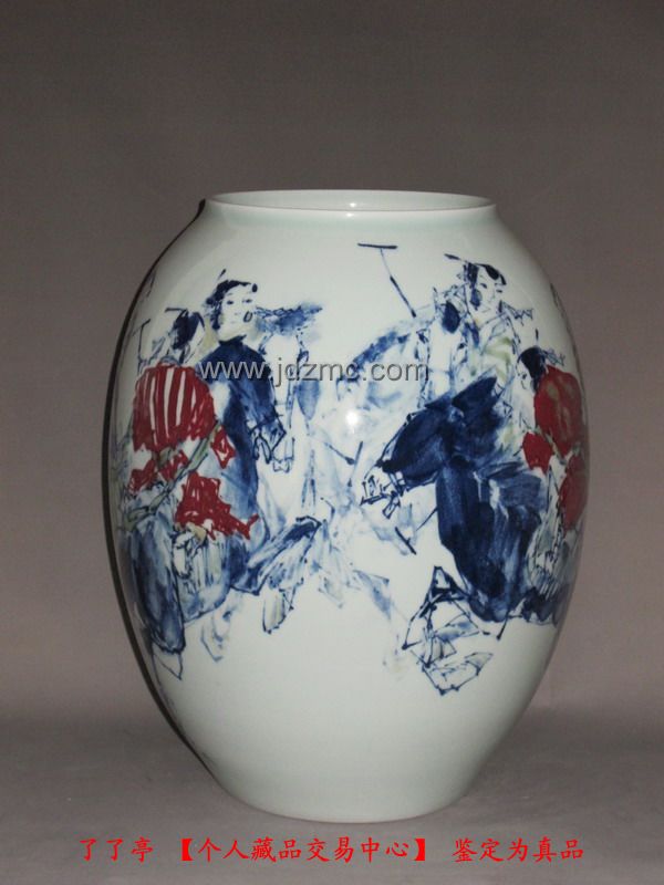 已定：江春和《马球图》150件釉下彩瓷瓶