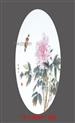 毕胜 粉彩《花卉》作品的大小：35cm瓷板