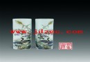 程意亭 粉彩“湘浦清趣图”小筒（一对）估价：RMB 6,000-8,000 拍卖价：7，475