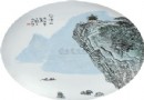1984年作 王锡良 江山清丽图 釉上彩瓷盘 拍卖成交价：撤拍