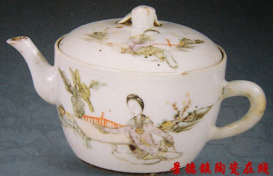 民国公兴昌制粉彩人物茶壸中国古美術-